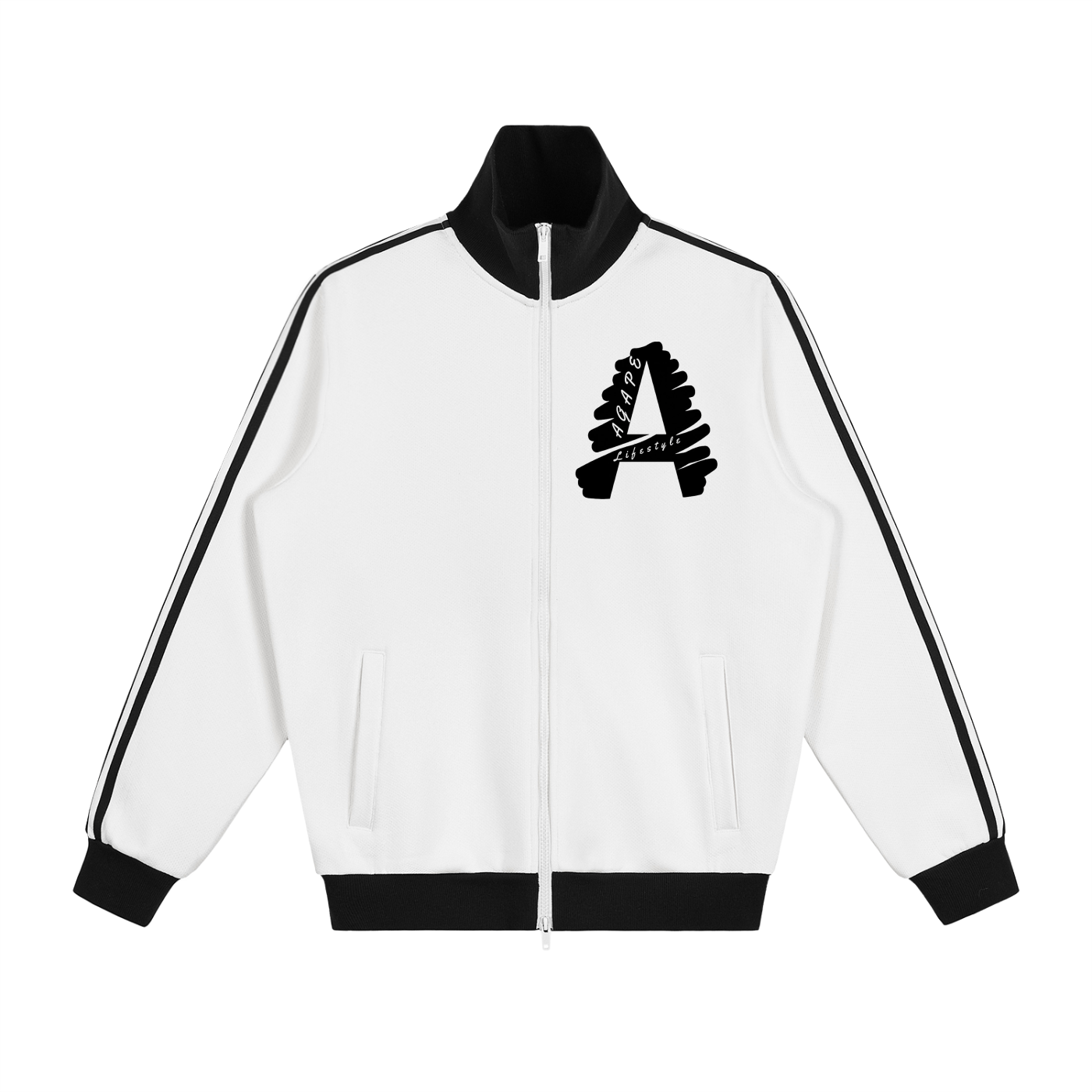 Contrast Side Stripe Fleece Track Jacket